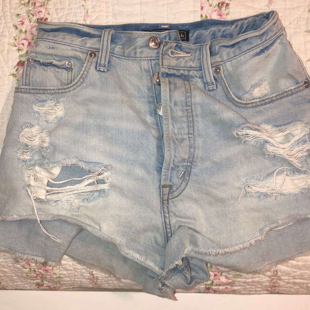 blue jean shorts